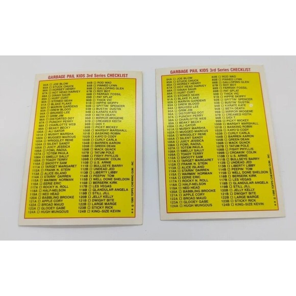 Garbage Pail Kids 1986 Horsey Henry #86a and Galloping Glen #86b Topps Card Set - Picture 5 of 5